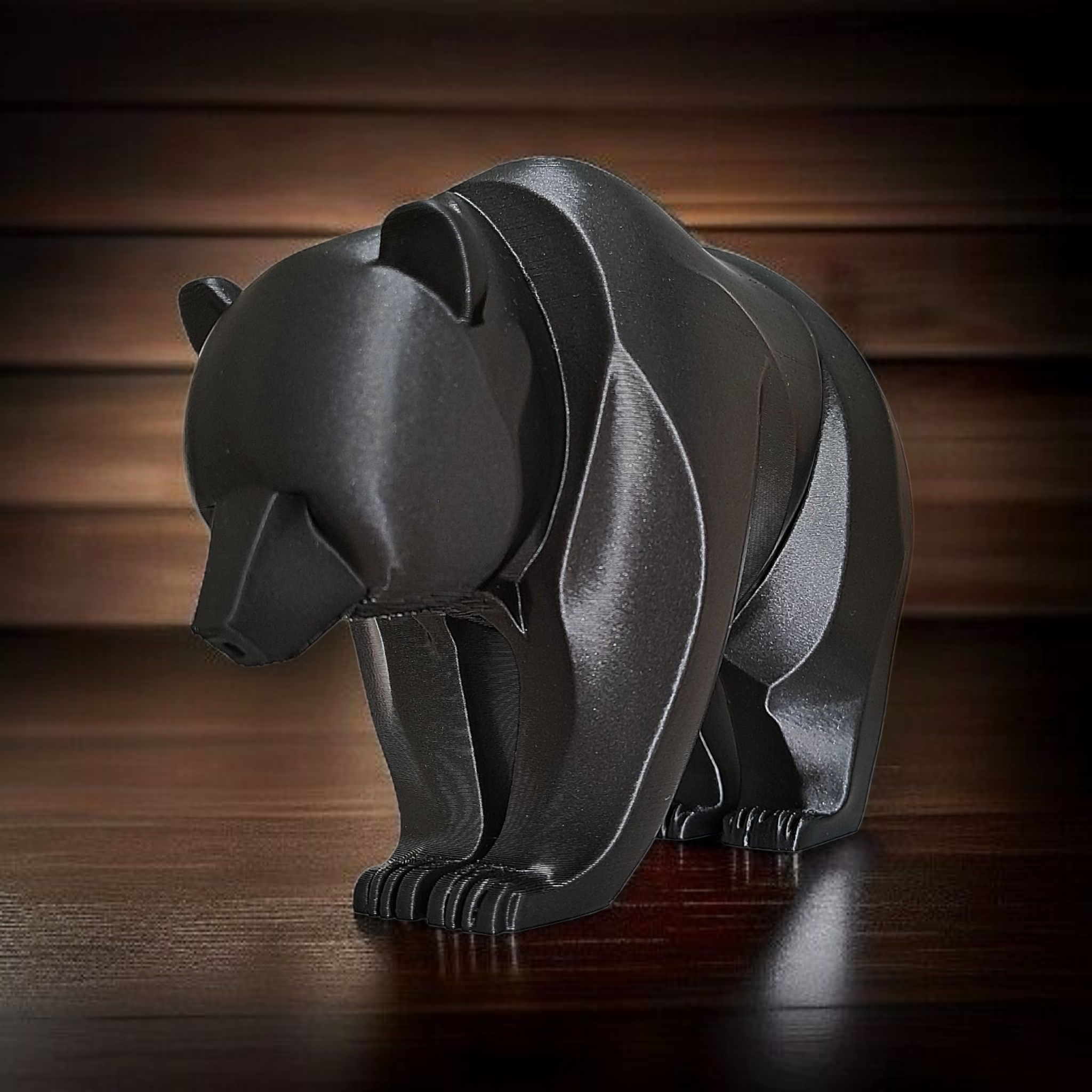 Minimalistically Designed Bear Sculpture - Detail View